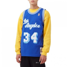 Mitchell Ness Pánské tričko NBA Los Angeles Lakers Shaquille O'Neal potiskem Swingman SMJYAC18013-LALROYA96SON