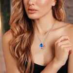 Náhrdelník Swarovski Elements Amorita Sapphire Blue, Modrá 45 cm + 5 cm (prodloužení)