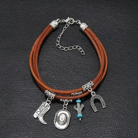 Ptakoviny.cz Náramek western hnědý