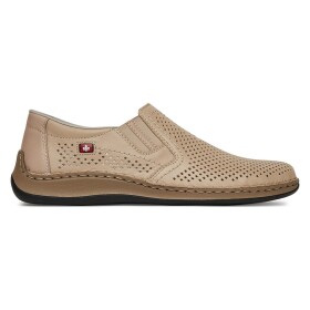 Polobotky Rieker 05297-60 Přírodní kůže (useň) - Lícová