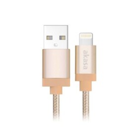 Akasa AK-CBUB31-10GL Lightning na USB, 100cm, zlatý