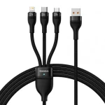 Baseus CASS040001 Kabel USB-A (M) - Micro USB 18W (M) Lightning (M) USB-C 66W (M) 1.2 m černá (CASS040001)