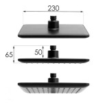Erga Bodo Therm, sprchová souprava s termostatickou baterií a dešťovou hlavicí 23x23cm, černá matná, ERG-YKA-BP.BODO-THERM-23-BLK