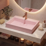 REA - Umyvadlo GOYA PINK na desku 60 CM - konglomerát REA-U4411