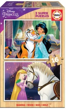 EDUCA Dřevěné puzzle Disney princezny