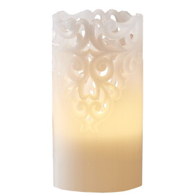 STAR TRADING Vosková LED svíčka Clary White 15 cm, bílá barva, plast, vosk