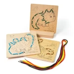 Bigjigs Toys Provlékání podle čísel - Dinosauři