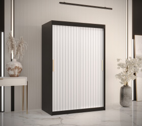 Šatní skříň Abi Riflo Wave 1 Barva korpusu: Černá, Rozměry: 120 cm, Dveře: Bílá bez zrcadla