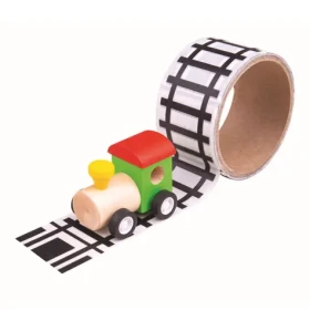 Bigjigs Toys lepicí páska koleje s mašinkou