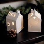 Räder Porcelánový svícen domeček Peace, bílá barva, porcelán