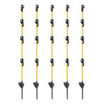 Sklolaminátový oválný sloupek pro elektrický ohradník 110 cm, nášlap a hrot, 4 izolátory - 50 ks