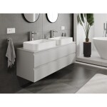 MEXEN/S - Orio koupelnová skříňka pod umyvadlo 140 cm s deskou, 2 zásuvky, šedá mat 91A10-14047-2-BFFC62