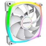 Montech AX140 PWM ARGB bílá / 140mm / 27.9 dB @ 1600 RPM / 90.5 CFM / 4-Pin PWM + 3-Pin (AX140W)
