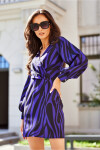 Denní šaty SUK301-B31 fialovo-černé - Roco Fashion 36