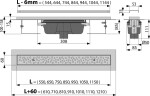 Alcadrain Podlahový žlab Antivandal s roštem, svislý odtok APZ1011-950L APZ1011-950L