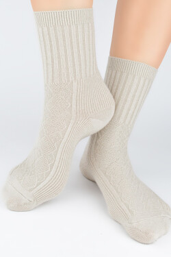 PONOŽKY S VLNOU SB142 béžová 36-41