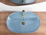 REA - Umyvadlo na desku Aura 61 L.Blue Shiny REA-U6618