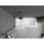 MEXEN/S - Next L vanová zástěna FIX 70 x 150, vzor, gun gray kartáčovaný 895-070-000-03-30-66