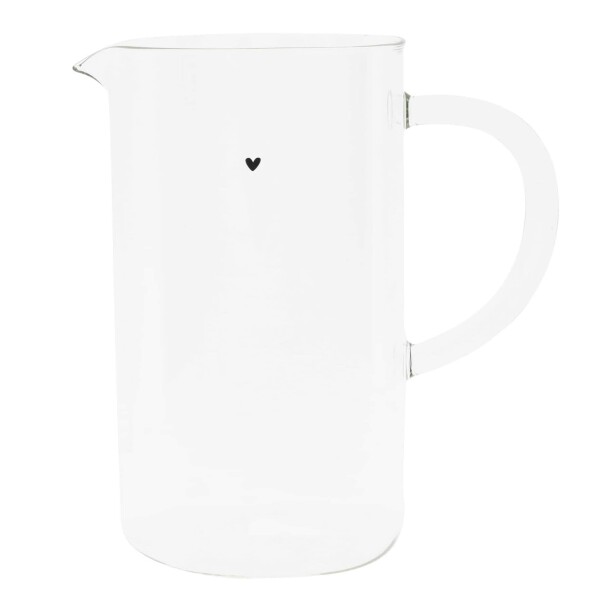 Bastion Collections Skleněný džbán Black Heart 1 l, čirá barva, sklo