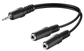 MicroConnect Y adapter minijack 3.5mm (M) - 2x 3.5mm minijack (F) černá (AUDLR02)