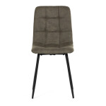 Židle jídelní, zelená látka cowboy, nohy černý kov