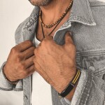 Korálkový náhrdelník Andreé - 6 mm Jaspis pískový, Hnědá 45 cm