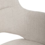 Židle jídelní, krémová látka, 360° vratný mechanismus, černý kov