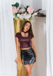 Sexy tričko Wet look 94901 fialové - KouCla M