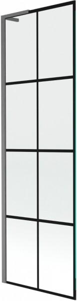 MEXEN/S - Next L vanová zástěna FIX 60 x 150, černá vzor, grafit kartáčovaná 895-060-000-03-77-66