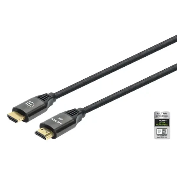 Manhattan HDMI kabel s Ethernetem černá / Kabel / 8K 60Hz / 48 Gbit/s / 2 m (355940)