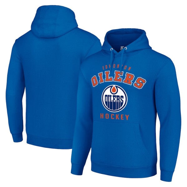 Pánská mikina Edmonton Oilers NHL Starter Logo Pullover Hoodie - Royal Velikost: S