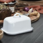 Ib Laursen Smaltovaná máslenka White, bílá barva, smalt