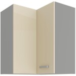 Horní rohová skříňka 60x60 GN-72 2F (90°) Barva korpusu: Šedá, Barva dvířek: Bílý lesk (Blanka)