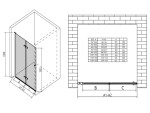 Erga Berlin, skládací sprchové dveře do otvoru 110x195 cm, 6mm čiré sklo, chromový profil, ERG-V02-BERLIN-D110-CR