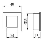 Tulip Nábytková úchytka zápustná Panel F nikl broušený