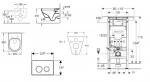 GEBERIT - Duofix Set předstěnové instalace, klozetu a sedátka Villeroy Boch, tlačítka Sigma30, DirectFlush, SoftClose, CeramicPlus, matný chrom/chrom SANI11CK2115