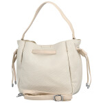 Módní dámská koženková kabelka na rameno Aminta, krémová