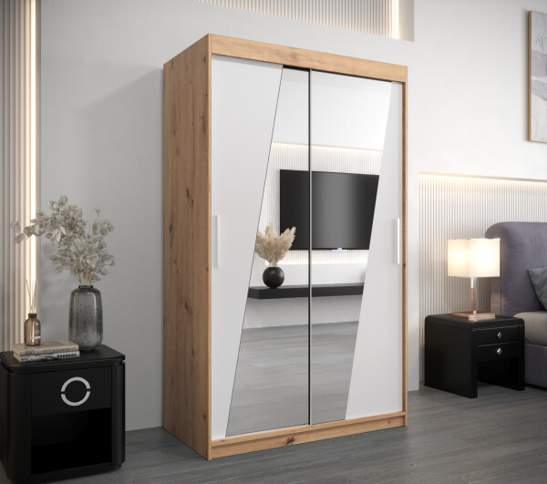 Šatní skříň Abi R0 Barva korpusu: Dub artisan, Rozměry: 120 cm, Dveře: Bílá