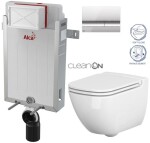 ALCADRAIN Renovmodul - předstěnový instalační systém s chromovým tlačítkem M1721 + WC CERSANIT CLEANON CASPIA + SEDÁTKO AM115/1000 M1721 CP1