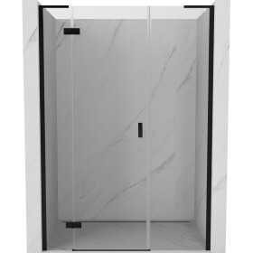 MEXEN/S - Mist-H L sprchové dveře křídlové levé 160, transparent, černá 8A5L-160-001-70-00-L