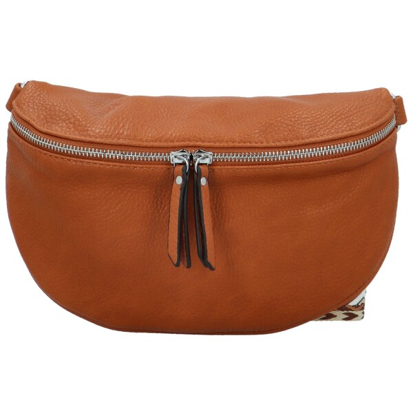 Trendy dámská koženková kabelko-ledvinka Bindy, hnědá