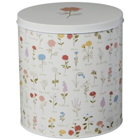 Ib Laursen Plechová dóza s víkem Grand Ma's Garden Round, béžová barva