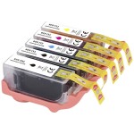 KMP Ink náhradní Epson T0711, T0712, T0713, T0714 kompatibilní kombinované balení černá, azurová, purppurová, žlutá E107