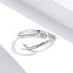 Stříbrný prsten Graceful Snake, stříbro 925/1000, had, nastavitelná Stříbrná