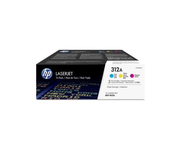 HP 312A 3-pack CYM LJ Toner Cart, CF440AM (2,700 / 2,700 / 2,700 pages) EDF_692722