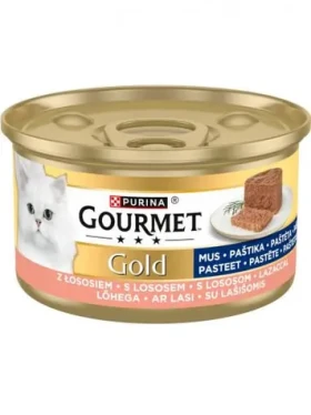 Purina GOURMET GOLD Mousse Lososová 85 g / Konzerva pro kočky (8445291614000)