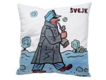 Švejk v zimě/ Polštář 30x30cm - Josef Lada