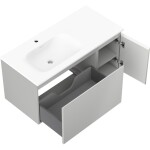 MEXEN/S - Orio koupelnová skříňka 90 cm s umyvadlem Vela levá, 1S, 1D, šedá mat/bílá mat 91A13-09047-3-BBFF62-W23L01