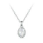 Stříbrný dvojitý náhrdelník Cristy 1 ct MOISSANITE + CERTIFIKÁT, Stříbrná 40 cm + 5 cm (prodloužení) certifikát GRA, hadřík na čištění stříbra, dárková krabička