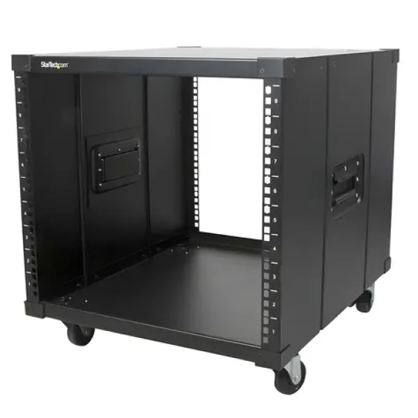 StarTech Portable Server Rack 9U černá / Stojanový rack / 19" / nosnost 99,8 kg / pojízdný (RK960CP)